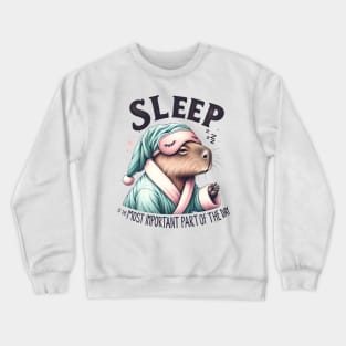 Sleepy Capybara in Comfy Pajamas Crewneck Sweatshirt